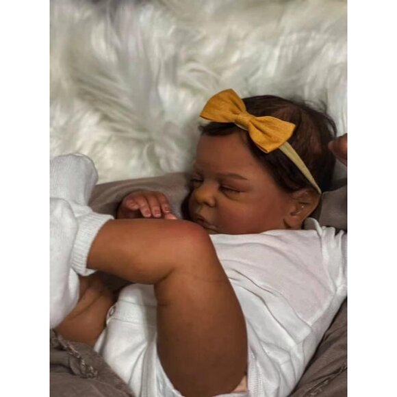 Reborn Baby Dolls Black Girl Black Reborn Toddler Doll Silicone 19 Inches - New - Picture 4 of 5